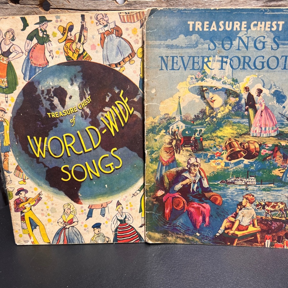 Vintage 1930s Treasure Chest World-Wide Songs & Songs Never Forgotten Book Lot